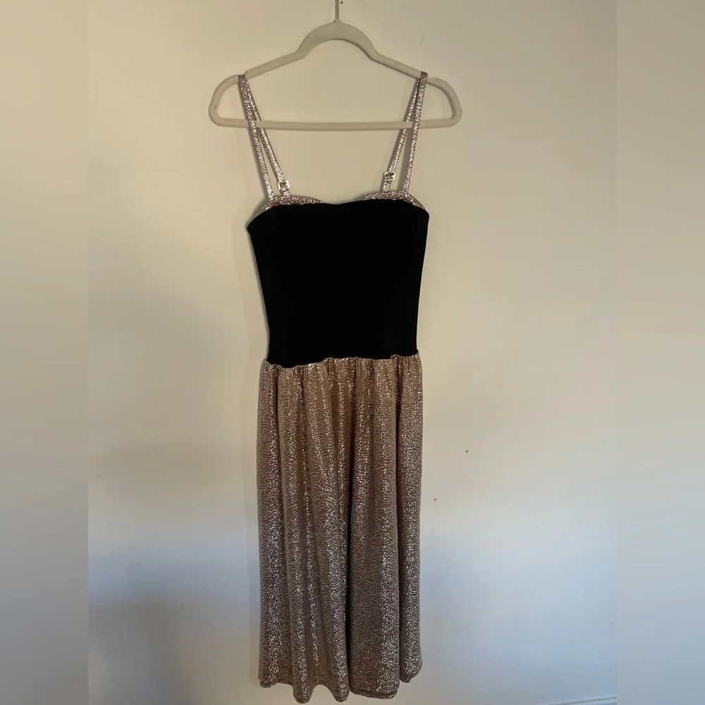 Show Me Your Mumu Hepburn Midi Dress size Small S Silver Confetti Black nwot - Picture 6 of 9